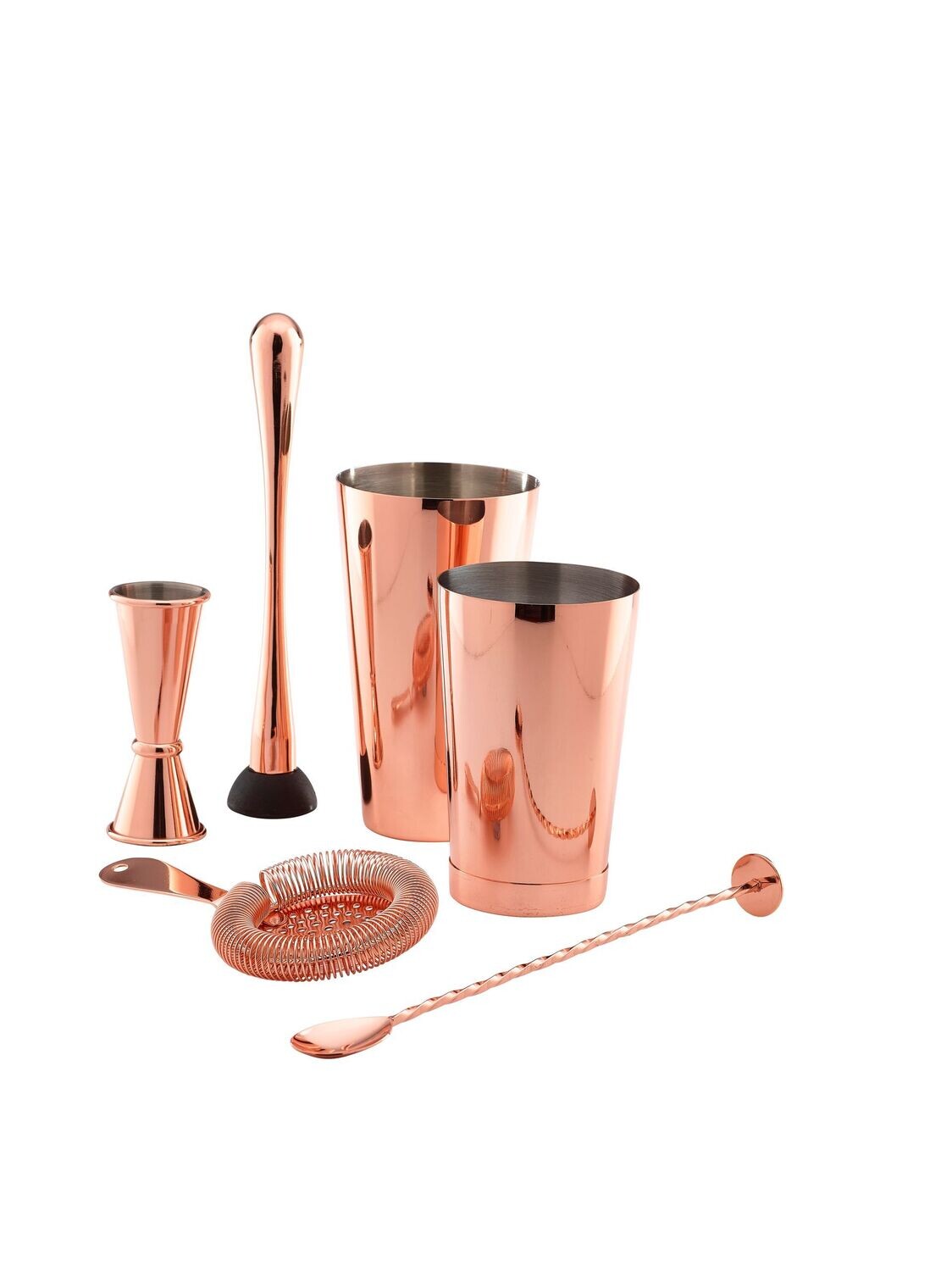 Copper Cocktail Bar Kit 7pcs