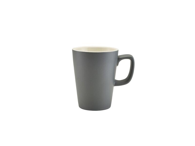 Genware Porcelain Matt Grey Latte Mug 34cl/ 12oz
