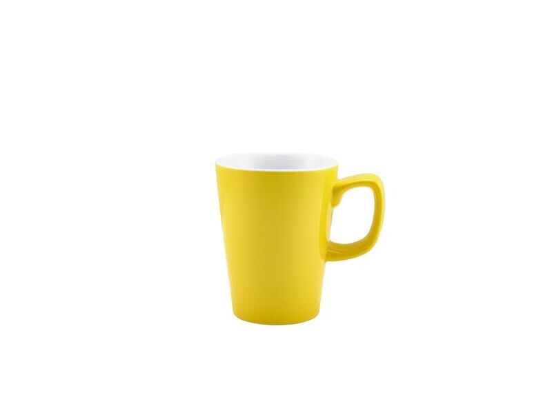 Genware Porcelain Yellow Latte Mug 34cl/ 12oz