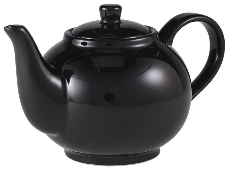 Genware Porcelain Black Teapot 45cl/ 15.75oz