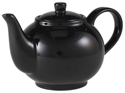 Genware Porcelain Black Teapot 45cl/ 15.75oz