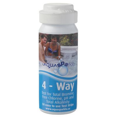 AQUASPARKLE - 4-WAY CHLORINE/BROMINE TEST STRIPS