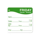 Friday - Use By, Date, Time, 51mm x 51mm labels