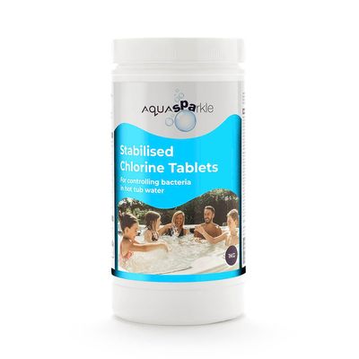 AQUASPARKLE - SPA 20G CHLORINE TABLETS 1kg Tub AQUASPARKLE - SPA 20G CHLORINE TABLETS 1kg Tub
