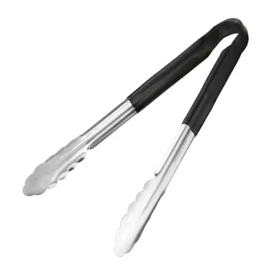 Hygiplas Colour Coded Black Serving Tongs 300mm Hygiplas Colour Coded Black Serving Tongs 300mm
