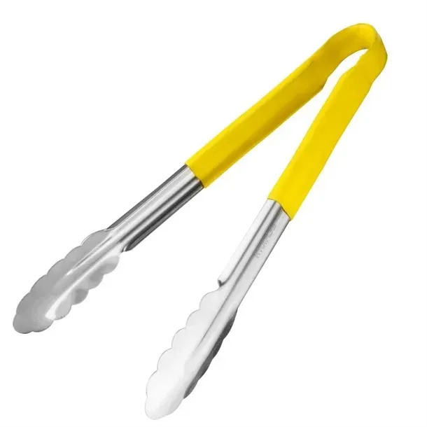 Hygiplas Colour Coded Yellow Serving Tongs 300mm Hygiplas Colour Coded Yellow Serving Tongs 300mm