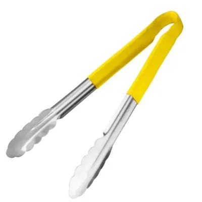 Hygiplas Colour Coded Yellow Serving Tongs 300mm Hygiplas Colour Coded Yellow Serving Tongs 300mm
