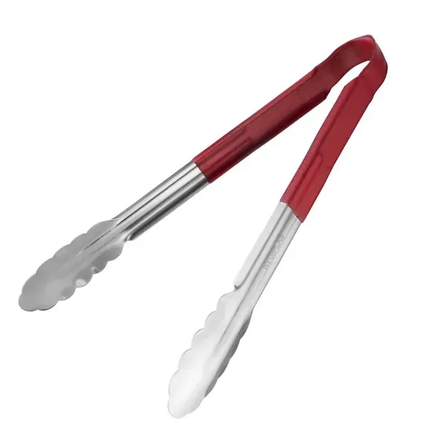Hygiplas Colour Coded Red Serving Tongs 300mm Hygiplas Colour Coded Red Serving Tongs 300mm