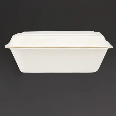 Fiesta Compostable Bagasse Hinged Food Containers 183mm (250 Pack)