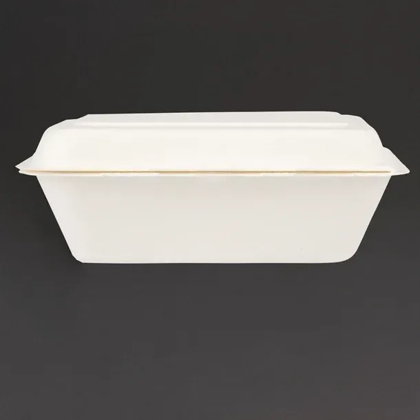 Fiesta Compostable Bagasse Hinged Food Containers 183mm (250 Pack)