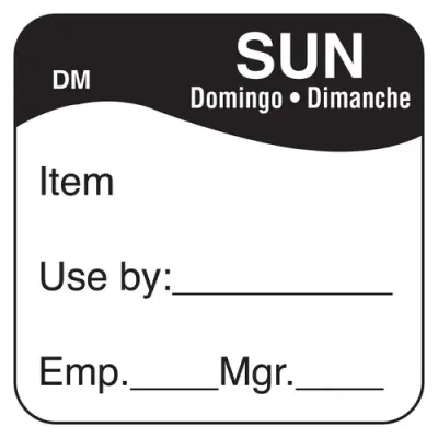 Sunday - Use By, 25mm x 25mm, Dissolvable Sunday - Use By, 25mm x 25mm, Dissolvable