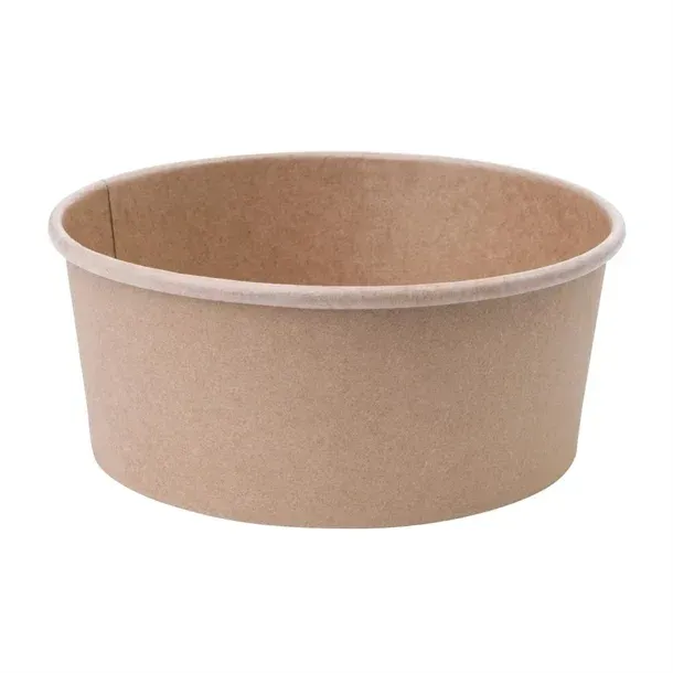 Fiesta Compostable Round Kraft Salad Bowls 750ml / 26oz (300 Pack)