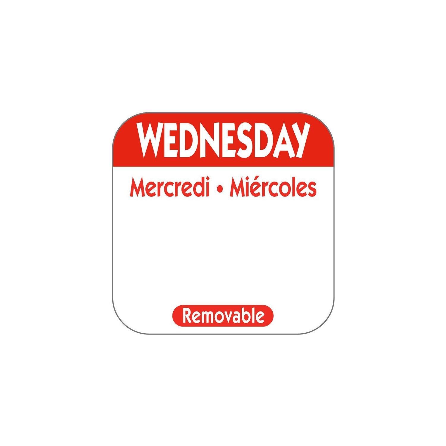 Food safety labels - 25mm Removable Day of the Week Label - Wednesday Food safety labels - 25mm Removable Day of the Week Label - Wednesday