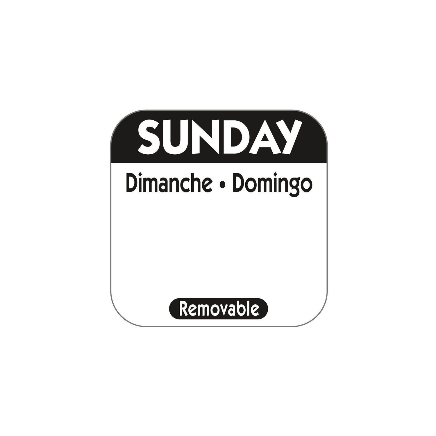 Food safety labels - 25mm Removable Day of the Week Label - Sunday Food safety labels - 25mm Removable Day of the Week Label - Sunday