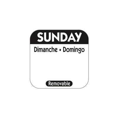 Food safety labels - 25mm Removable Day of the Week Label - Sunday Food safety labels - 25mm Removable Day of the Week Label - Sunday