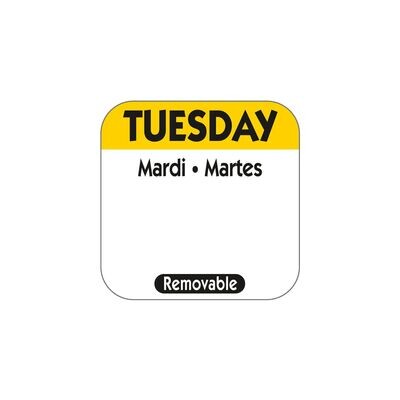 Food safety labels - 25mm Removable Day of the Week Label - Tuesday Food safety labels - 25mm Removable Day of the Week Label - Tuesday