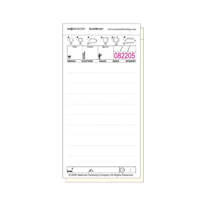 ​Medium Two-Part Carbonless WaitRpads® 10 pads per pack