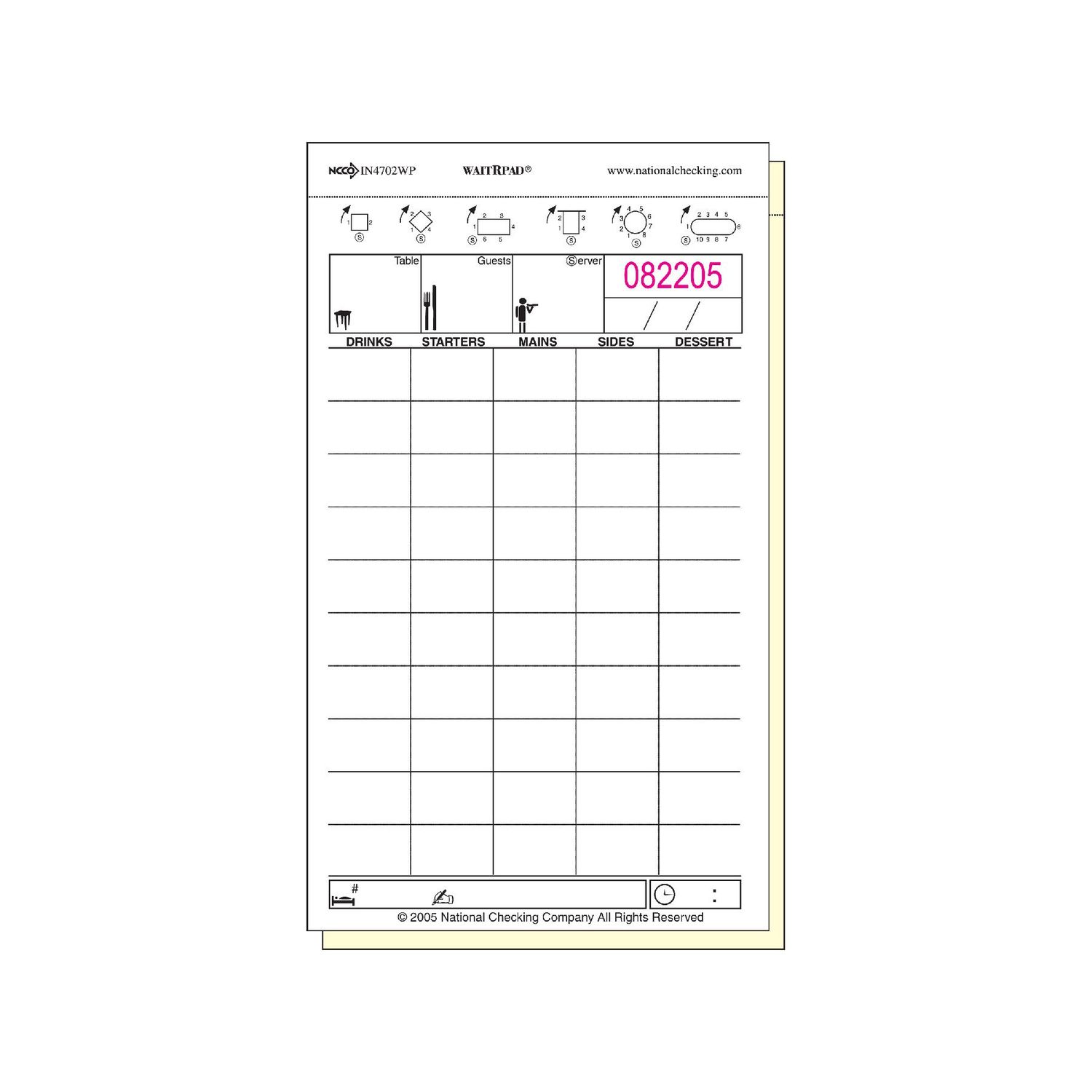 Large Two-Part Carbonless WaitRpads® Pack of 10 Pads Large Two-Part Carbonless WaitRpads® Pack of 10 Pads