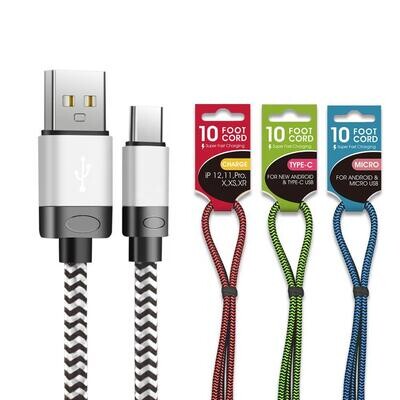 10 Foot Cords 25 count
