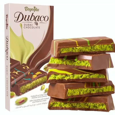 Beyoglu Dubaco Dubai Chocolate Bar Pistachio I Viral Knafeh Chocolate Bar with Pistachio Cream and Kataifi 36 count