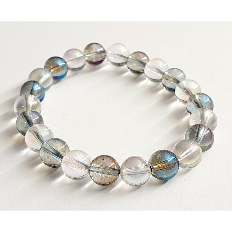Bracelet aqua aura &amp; angel aura 8mm