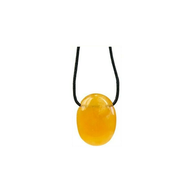 Pendentif percée en Calcite orange
