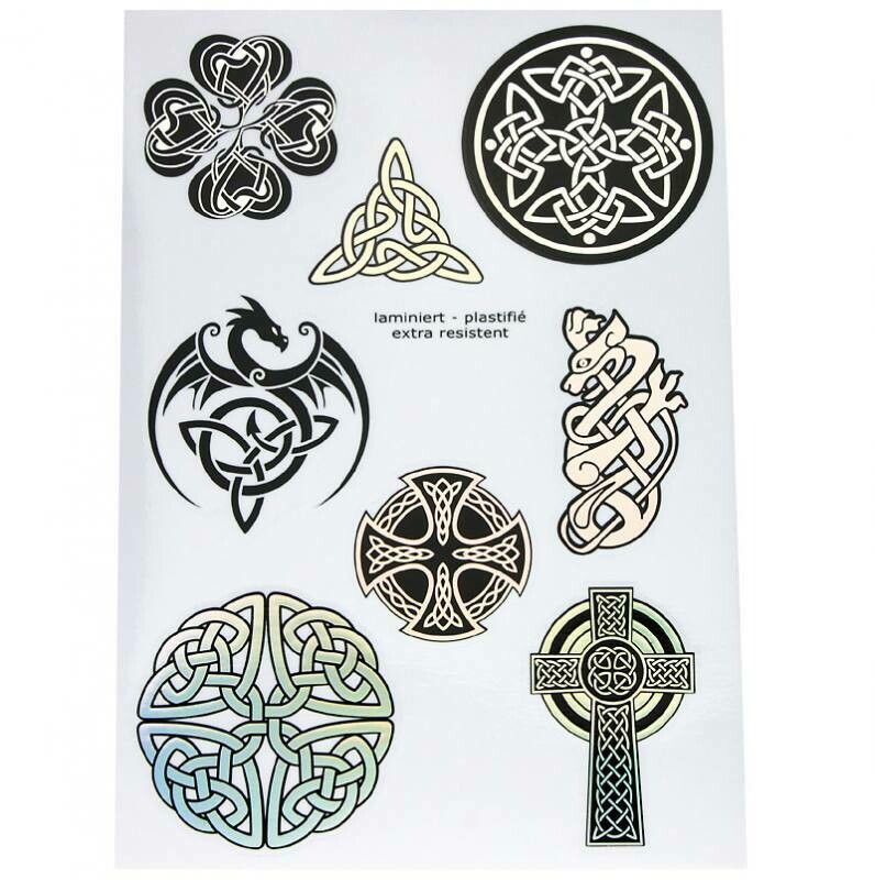 Autocollants symboles celtiques irisant A5