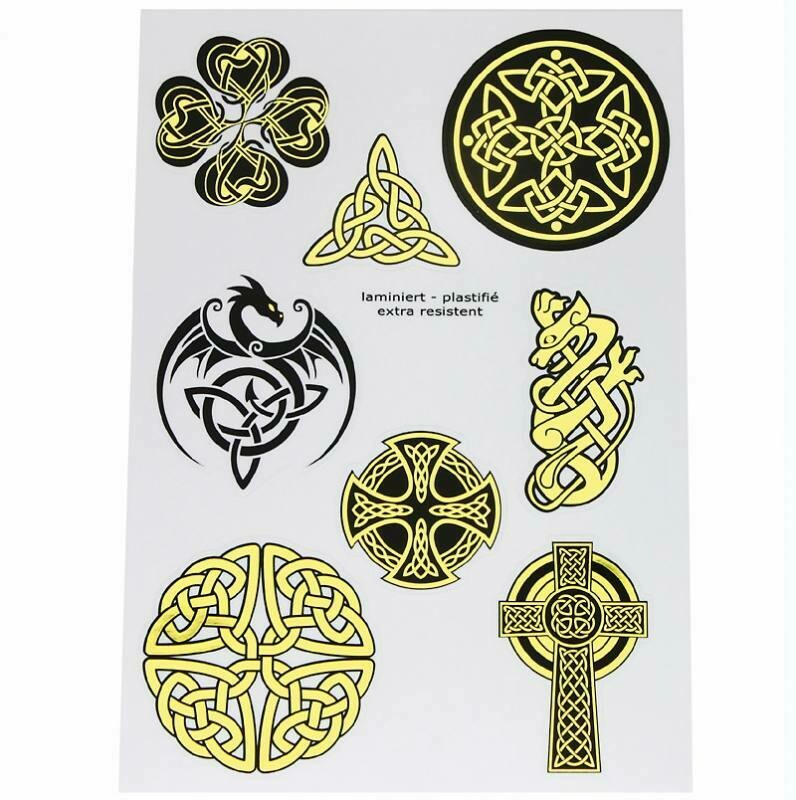 Autocollants symboles celtiques or A5