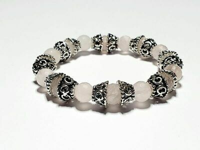 Bracelet Quartz rose Facetté 8 mm