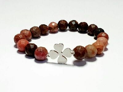 Bracelet Rhodonite facettée 10 mm