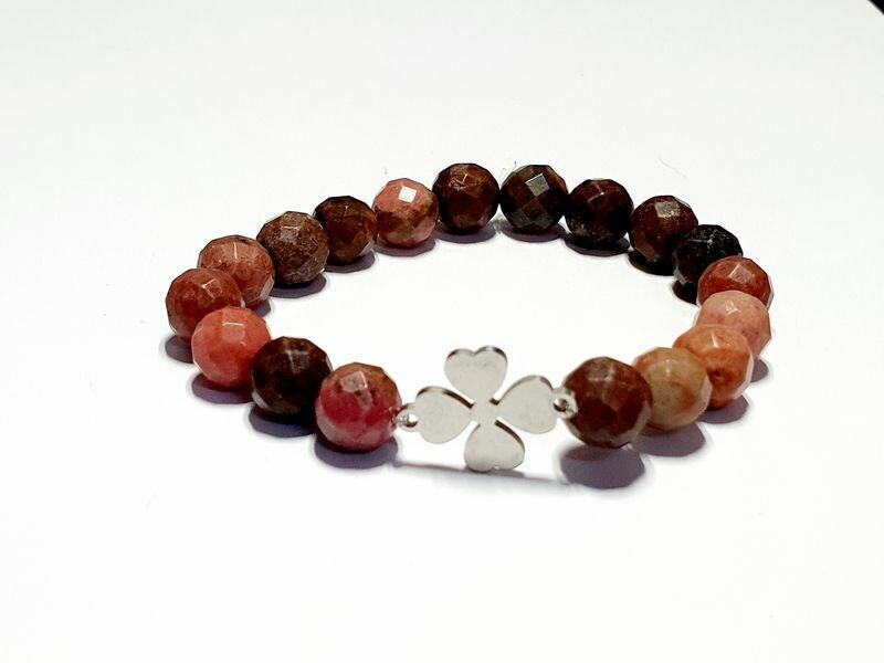 Bracelet Rhodonite facettée 10 mm