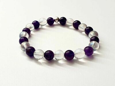 Bracelet Améthyste et Angel Aura 8 mm