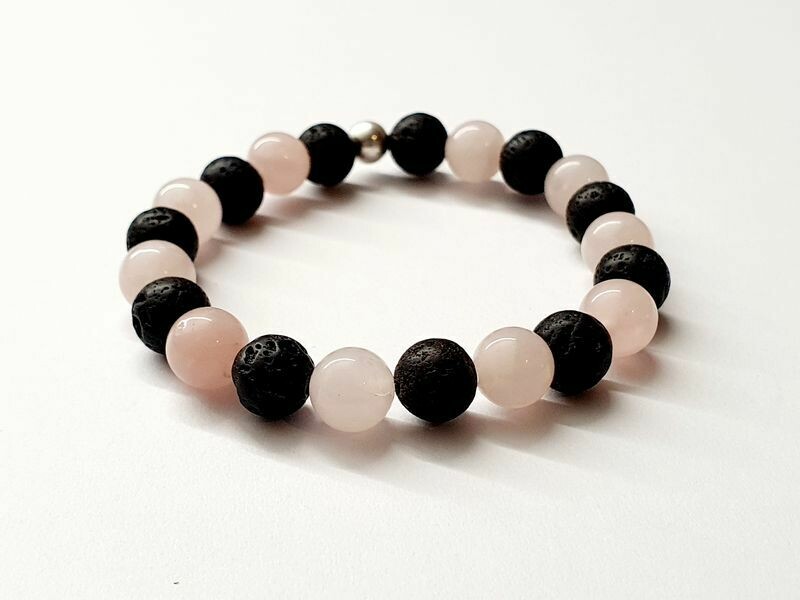 Bracelet Quartz rose 8 mm