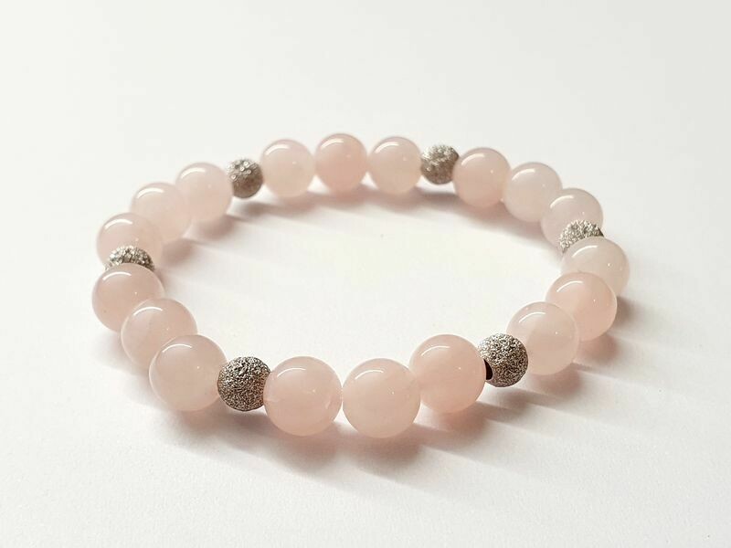Bracelet Quartz rose 8 mm