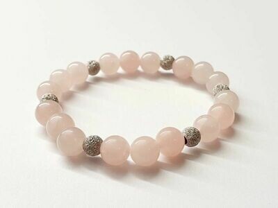 Bracelet Quartz rose 8 mm
