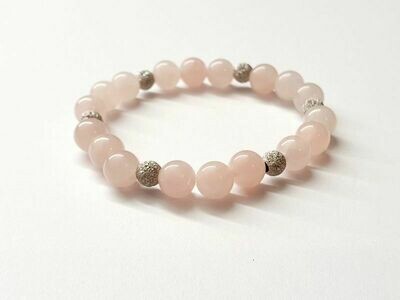 Bracelet Quartz rose 8 mm