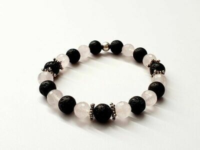 Bracelet Quartz rose facetteé 8 mm