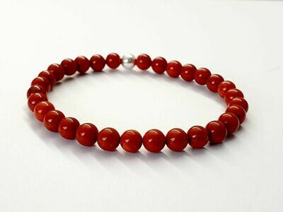Bracelet Jaspe rouge 6 mm