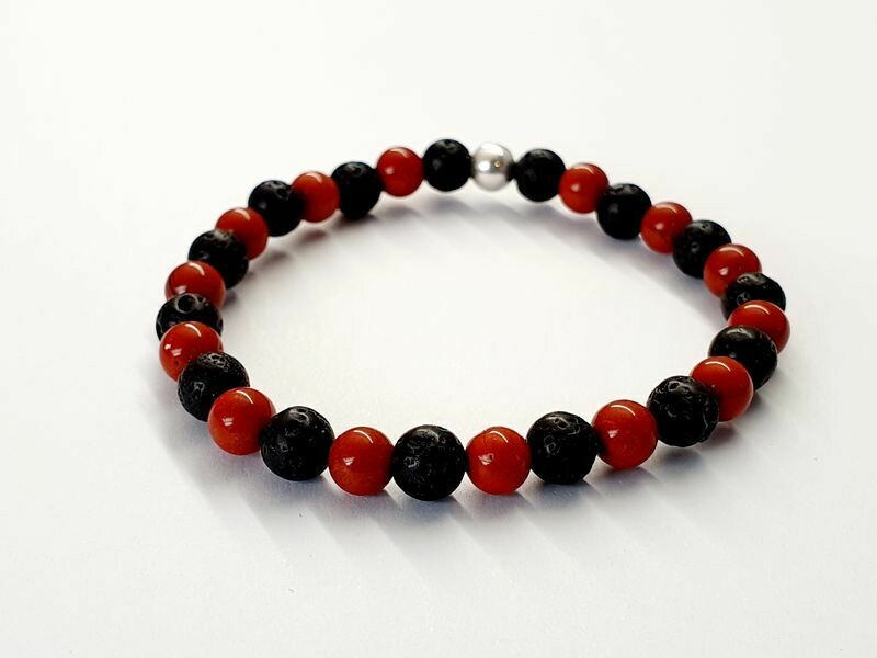 Bracelet Jaspe rouge 6 mm