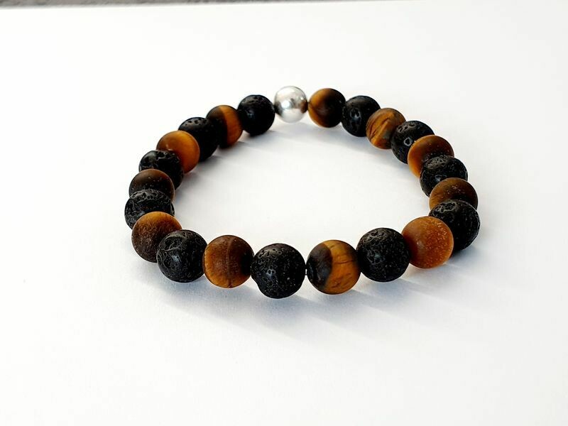 Bracelet œil de tigre mat 8 mm