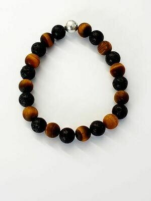 Bracelet œil de tigre mat 8 mm