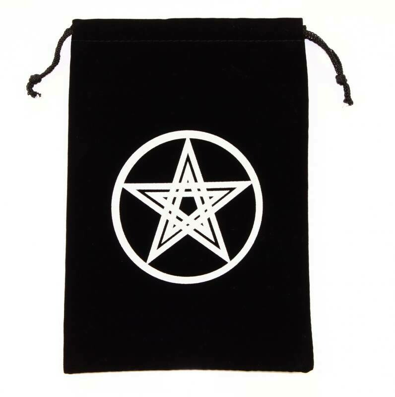 Bourse velours noir pentagramme