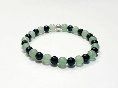 Bracelet Tourmaline et Aventurine 6 mm