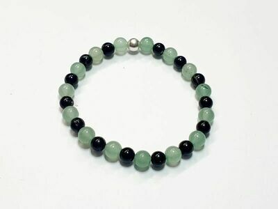 Bracelet Tourmaline et Aventurine 6 mm