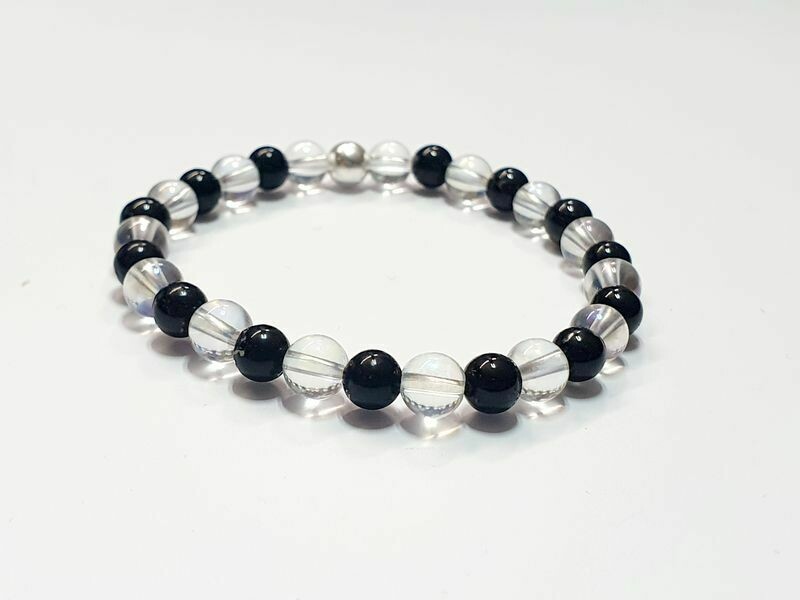 Bracelet Tourmaline et Angel Aura 6 mm