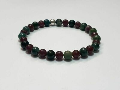 Bracelet Agate mousse et lépidolite 6 mm