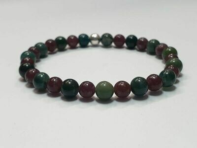 Bracelet Agate mousse et lépidolite 6 mm