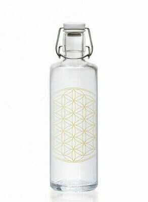 Bouteille en verre Fleur de vie 1L
