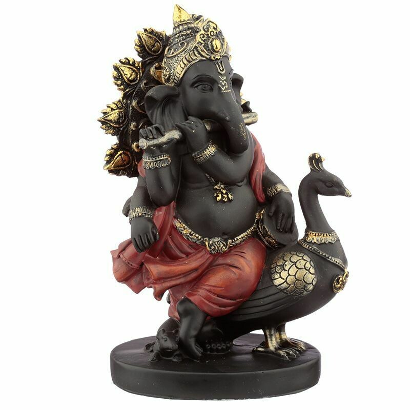 Statue Ganesh avec paon