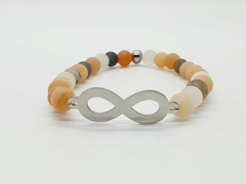 Bracelet Pierre de lune mat 6 mm